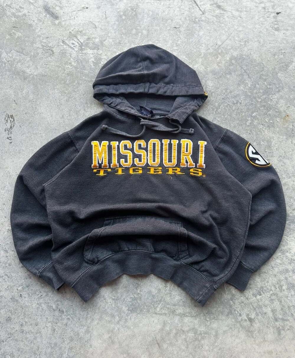 Blue 84 Missouri Tigers NCAA Embroidered Hoodie Sweatshirt Black Size S